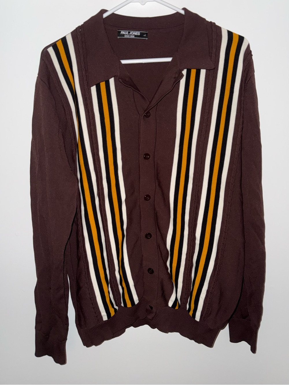 PAUL JONES Long Sleeve Knitted Polo Shirt